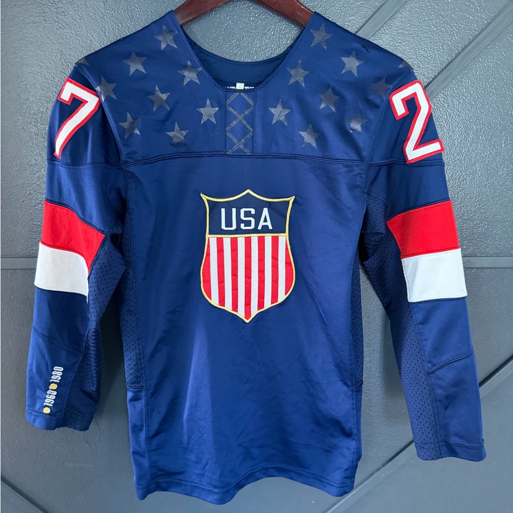 US Hockey Youth game worn Nike Navy Team Jersey
